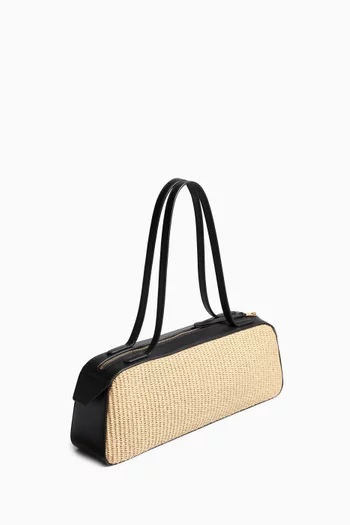 Simona Shoulder Bag in Raffia & Leather