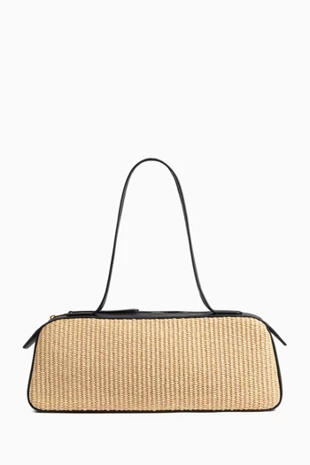 Simona Shoulder Bag in Raffia & Leather