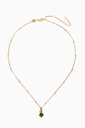 Agate May Charm Necklace in 18kt Gold-plated Sterling Silver