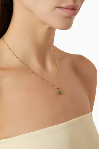 Agate May Charm Necklace in 18kt Gold-plated Sterling Silver