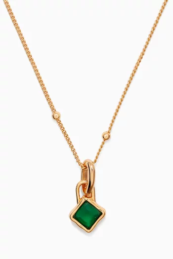 Agate May Charm Necklace in 18kt Gold-plated Sterling Silver