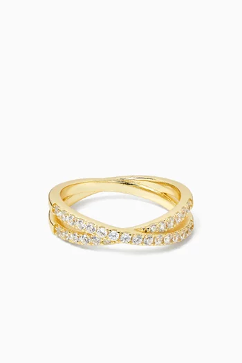 Staci Double Pave Ring in 18kt Gold Vermeil