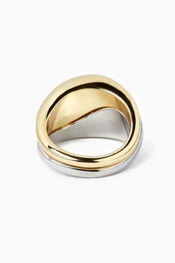 Wayne Ring Set in 14kt Gold & Silver-plated, Set of 2
