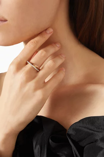 Vera Pave Ring in Gold & Silver-plated Brass