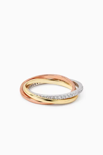 Vera Pave Ring in Gold & Silver-plated Brass