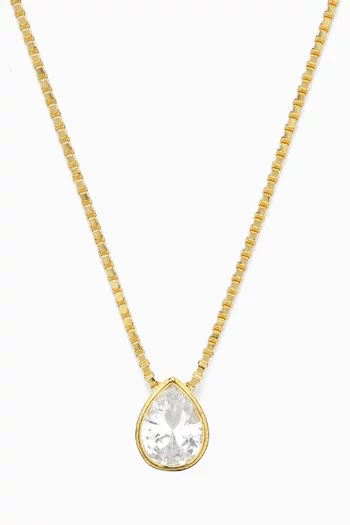 Bezel Nikita Necklace in 14kt Gold Vermeil