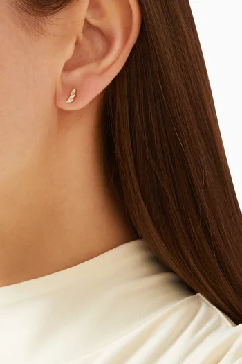 Petite Kamila Pave Stud Earrings in 14kt Gold-plated Brass