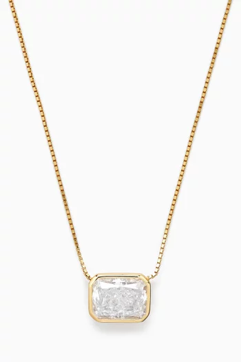Emerald Cut Bezel Necklace in 14kt Gold-plated Sterling Silver