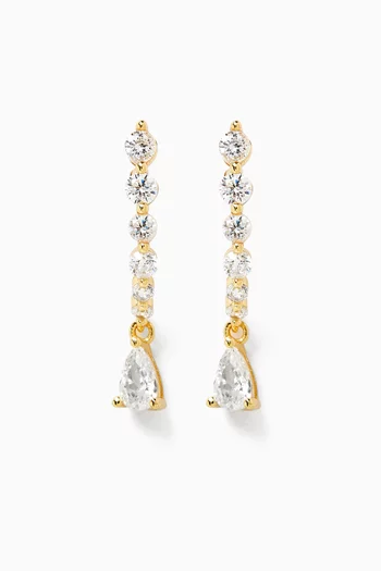 Marquise Crystal Drop Earrings in 14kt Gold Vermeil