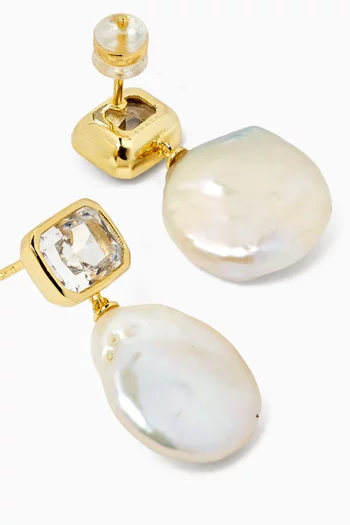 Cleo 2.0 Pearl Earrings in 14kt Gold-plated Brass