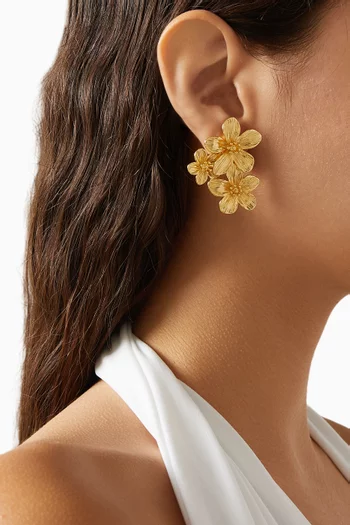 Botanique Stud Earrings in 14kt Gold-plated Metal