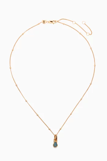 Aquamarine March Charm Necklace in 18kt Gold-plated Sterling Silver