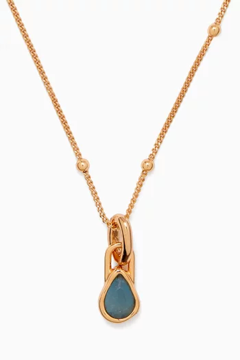 Aquamarine March Charm Necklace in 18kt Gold-plated Sterling Silver
