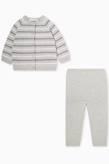 Justio Striped Set in Wool-cotton Blend