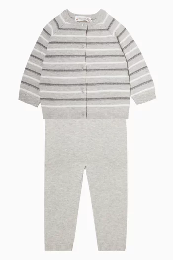 Justio Striped Set in Wool-cotton Blend