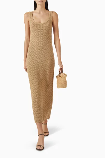 Openwork Dress in Cotton-knit