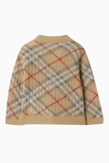 Ginny Check Cardigan in Wool-blend
