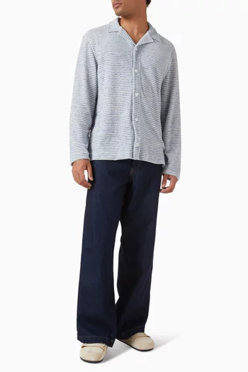 Kai Stripe Shirt in Cotton Terry