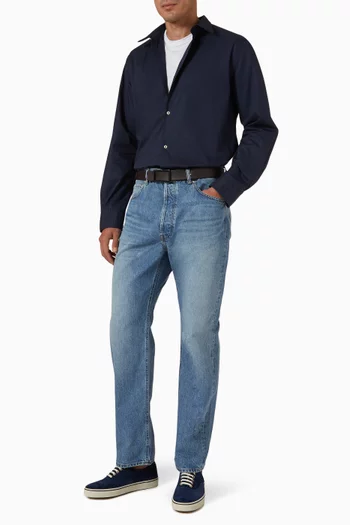 Soft Collar Shirt in Organic Cotton Poplin
