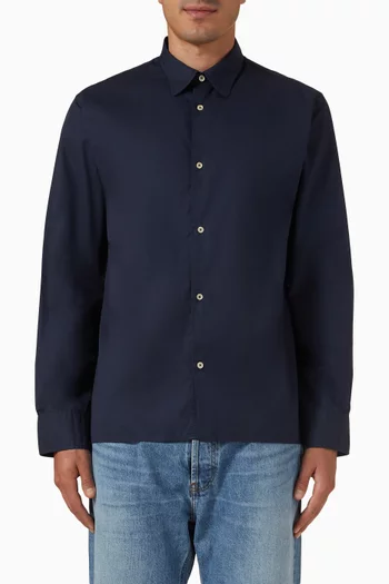 Soft Collar Shirt in Organic Cotton Poplin