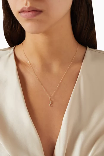 Arabic Single Initial Charm '3ein' in Diamonds and 18kt Gold