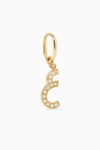 Arabic Single Initial Charm '3ein' in Diamonds and 18kt Gold