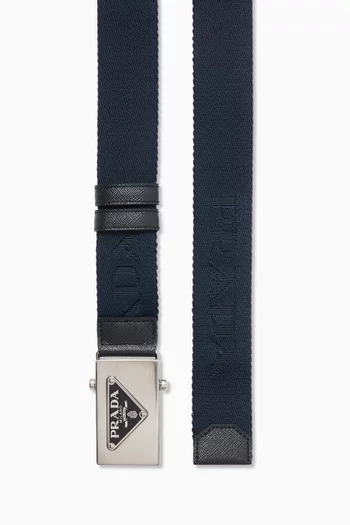 Triangle Logo-buckle Belt in Re-Nylon