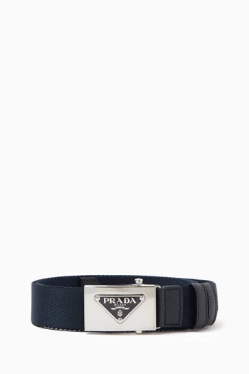 Triangle Logo-buckle Belt in Re-Nylon