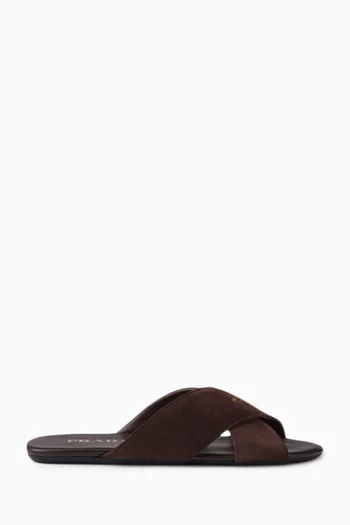 Criss-cross Sandals in Suede