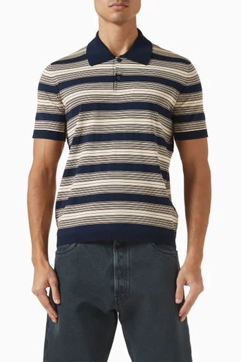 Striped Polo Shirt in Cotton