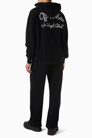 كنزة سكيت بغطاء رأس وشعار الماركة قطن