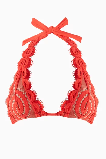 Lace Halter Bikini Top
