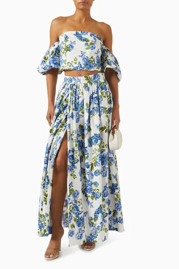 Yassienna Floral-print Skirt in Cotton