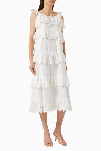 Yaszyra Ruffled Midi Dress