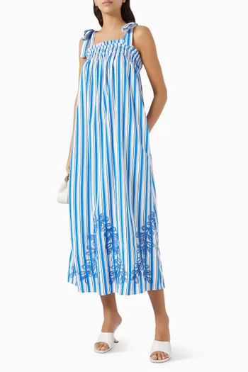 Yastimo Striped Midi Dress in Organic-cotton