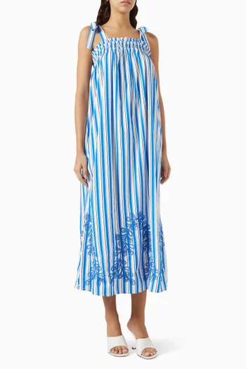 Yastimo Striped Midi Dress in Organic-cotton