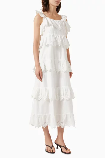 Yaszyra Ruffled Midi Dress