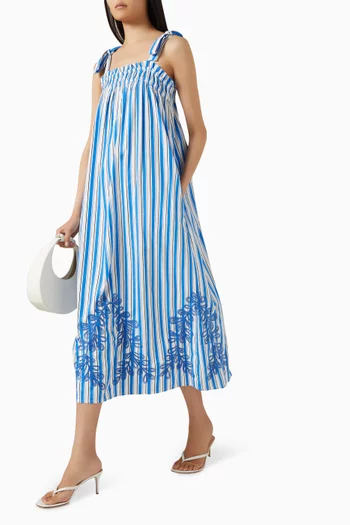 Yastimo Striped Midi Dress in Organic-cotton