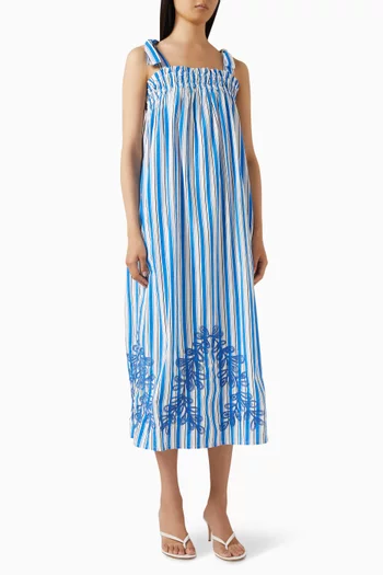 Yastimo Striped Midi Dress in Organic-cotton