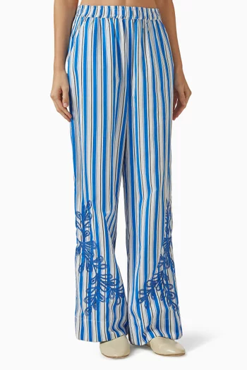 بنطال ياستيمو بنقشة مخططة قطن عضوي