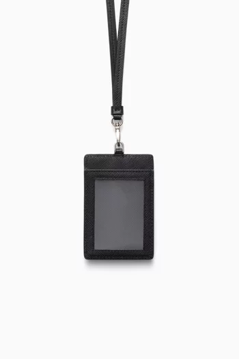 Cardholder Lanyard in Saffiano Leather