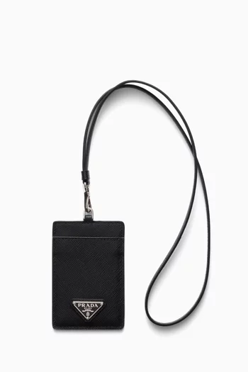 Cardholder Lanyard in Saffiano Leather