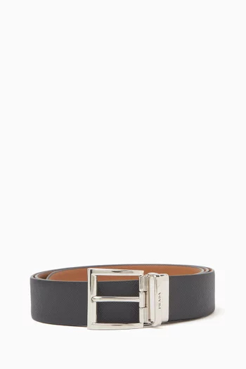 Reversible Belt in Saffiano Leather