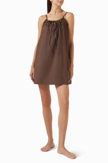 Tie-front Mini Dress in Organic Cotton