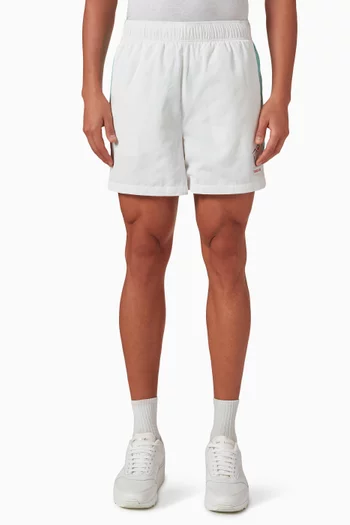 شورت ويندبريكر رياضي بشعار الماركة قماش تفتا