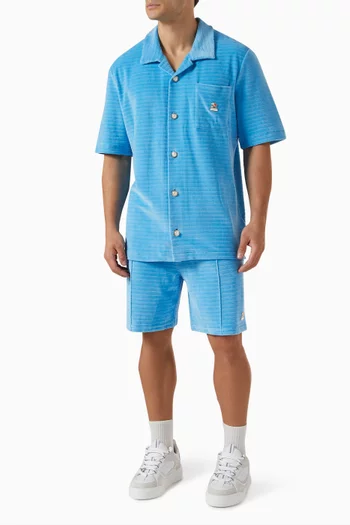 Logo Stripe Shirt in Velour