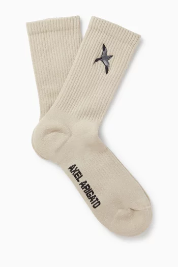 Bee Bird Tube Socks in Cotton-blend