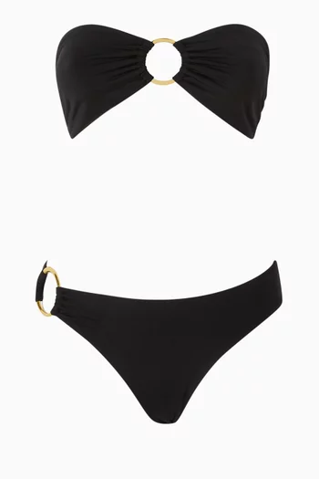x ABASK Ring Bandeau Bikini Set in Italian Stretch Terry