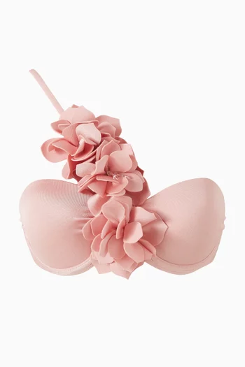 Lagoa Lycra Floral Applique Bikini Top