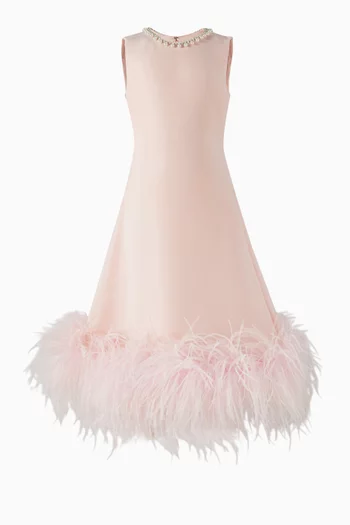 Feather-trimmed Dress